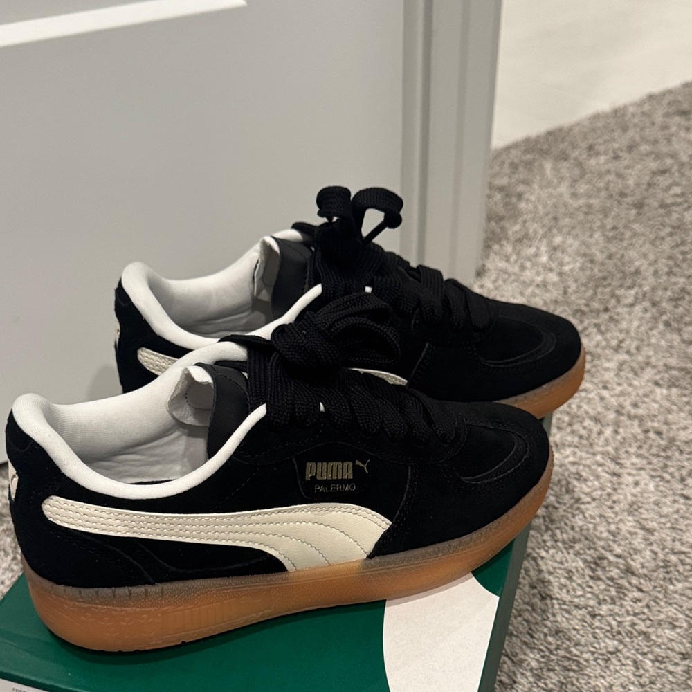 Puma Palermo Black and White Shoes